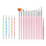 20PCS Nail Art Design Tools, 15PCS Painting Brushes Set with 5PCS Dotting Pens