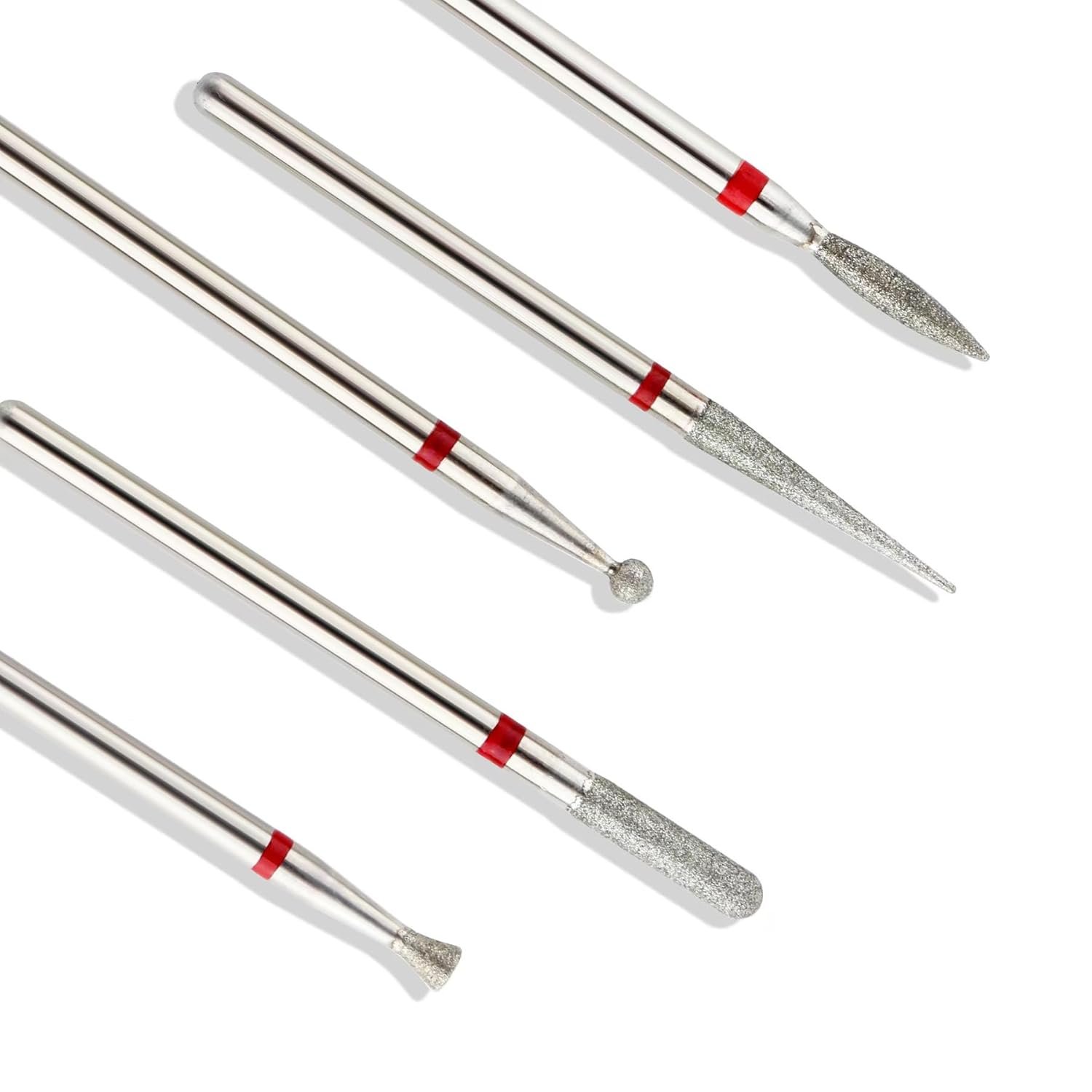 5Pcs Diamond Nail Drill Bits sets,3/32'' Professional Drill Machine Accessories Remove Nail Art Design Manicure (Pink 01set) - Image 2