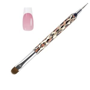 Kolinsky  French Tip Gel Nail Art Brush with Dotting Tool,For Professional Manicure Cuticle Clean up Nail Art Design. (Size12)