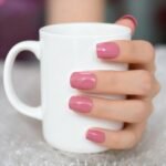 Reuseable Shiny Press on Fake Nails Dark Pink Square Short Gel Cover False Fingernails Manicure Art Tips 24pc for Women and Girl