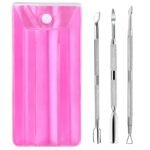 Cuticle Pusher, 3PCS Gel Nail Polish Cuticle Remover Nail Cuticle Pusher Stainless Steel Manicure Pedicure Tools Metal Cuticle Peeler Scraper for Fingernails and Toenails