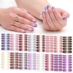 16 Sheets Glitter Nail Wraps for Women Nail Polish Strips Self Adhesive Nail Polish Stickers Gel Nail Strips Fingernail Manicure Stickers Nails Art Accessories with 1pc File